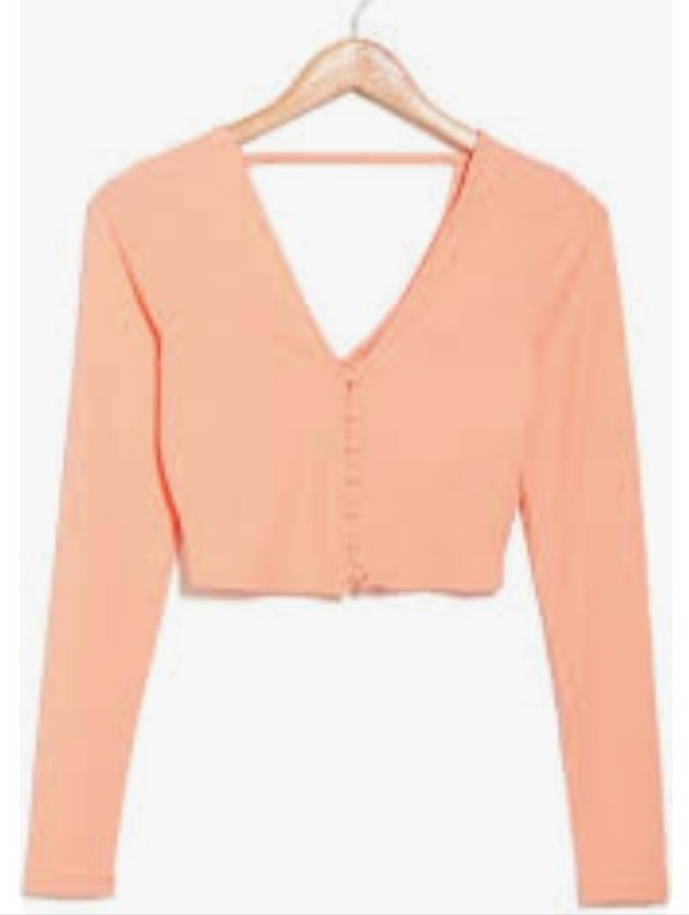 NWT!! AFRM Peach Button-Front, Ribbed Cropped top. Size S